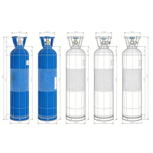 Bouteille d'oxygène médicale portable d'<span class=keywords><strong>occasion</strong></span> haute pression 8L 10L 40L – Prix des cylindres de gaz et équipement portable - Product Image 3