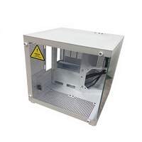 Boîtier PC de bureau Mini Micro ATX transfrontalier, entièrement transparent en verre, pour jeux, avec refroidissement liquide, USB 3.0, vertical