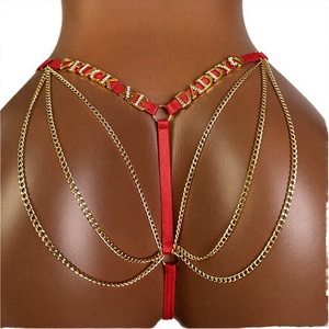 Chaîne de corps en strass pour femme, avec nom personnalisé, pour string ou bikini, accessoire de bijouterie, étiquette privée personnalisée, OEM - Product Image 2