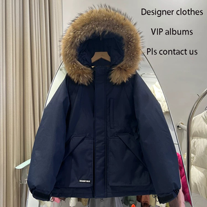 Manteau d'hiver en duvet avec col en fourrure vintage pour femmes, mode décontractée, ample, vêtements de travail, chaud, manteau de couple - Product Image 1