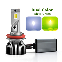 Bombilla LED de Doble Color 120W, Blanca y Verde Intercambiable, H11 9145 880 881 H27 PSX24W 5202 PSX26W P13W, Conexión Directa para Honda