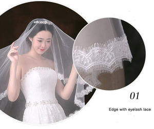 <span class=keywords><strong>Voile</strong></span> <span class=keywords><strong>de</strong></span> <span class=keywords><strong>mariée</strong></span> couronnes <span class=keywords><strong>de</strong></span> mariage en dentelle <span class=keywords><strong>de</strong></span> cils blancs - Product Image 2