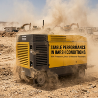 Compresseur d'air haute pression Atlas Copco Vnano V1200 25 bar 360 psi portable et mobile avec roues