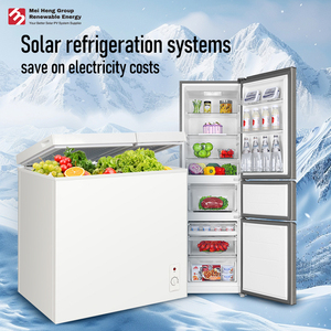 <b>12v</b> 24v Home Double Door Upright 50w 98l 120l 118l 158l 208l 88w Solar Refrigerator Deep <b>Freezer</b> With Solar Refrigerator With So - Product Image 1