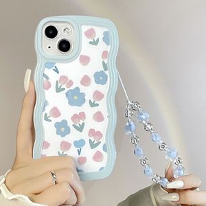 เคสโทรศัพท์ซิลิโคน TPU แบบนิ่มสำหรับเด็กผู้หญิงสร้อยข้อมือมุกลายดอกไม้ขอบคลื่<span class=keywords><strong>น</strong></span>ดอกไม้สีฟ้าสำหรับ <span class=keywords><strong>iPhone</strong></span> 13 12 <span class=keywords><strong>11</strong></span> <span class=keywords><strong>PRO</strong></span> <span class=keywords><strong>MAX</strong></span> - Product Image 1