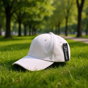 Cappellino da Baseball Bonnie in Cotone e Velluto a Coste, Unisex, Regolabile, Sei Pannelli, Tinta Unita, per Uso Casual, 58-63Cm - Product Image 2