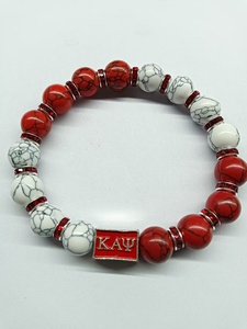 Pulsera NUPÉ/KAY con el Número de la Hermandad Griega ZETA PHI BETA, Estilo Clásico con Cuentas para Hombre, Joyería de Fraternidad, Regalo - Product Image 5