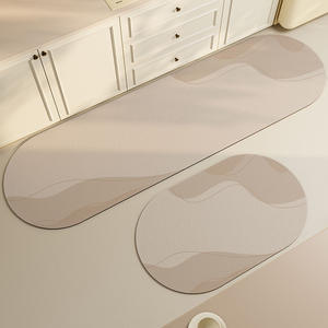 Set Keset Dapur Diatom Mud Pola Geometris Gaya Kesederhanaan Modern Anti Selip Alas Karet Tipis Dapat Dicuci Mesin Tahan Minyak dan Air - Product Image 4