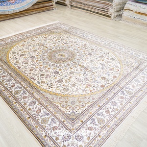 Tapis en soie du Cachemire noué à la main YILONG 8'x10', tapis vintage classique fait à la main, tapis <span class=keywords><strong>Nain</strong></span> à vendre - Product Image 3
