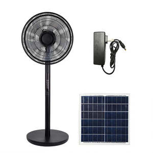 Ventilador Solar de Pie Recargable de 16 Pulgadas con Panel Solar, 3 Velocidades, Blanco - Product Image 2