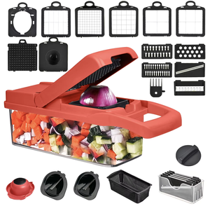 Robot ménager manuel 22 en 1 et hachoir à légumes en acier inoxydable Trancheuse Dicer Cutter Set 19PCS Silicone Kitchenware Gift Set - Product Image 5