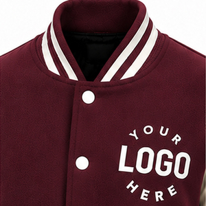 Chaqueta Varsity de Estilo Urbano para Hombre con Logotipo Personalizado del Fabricante OEM, Chaqueta de Lona Teñida Lisa de Alta Demanda con Cuello Alto - Product Image 6