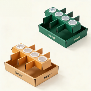 Boîtes à dessert en papier kraft recyclé noir avec couvercle et séparateurs ajustables pour fêtes, chocolats, biscuits, en-cas - Product Image 2