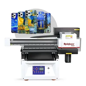 Rainbow Tx800 Inkjet Oil Painting Canvas Acrylic Raised Text Smart ID Card UV Printer with Rotary PVC Board Neon UV LED Printer