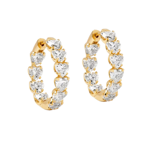 Tùy Chỉnh 925 Sterling Bạc Hợp Thời Trang Vĩnh Cửu Trái Tim Bông Tai Cho Phụ Nữ Sang Trọng Zircon Tình Yêu Thanh Lịch Rhodium Mạ Hoop Cho Các Bên - Product Image 1