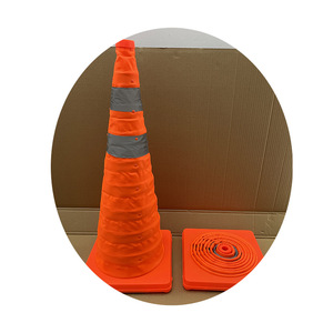 70Cm Flexibele Reflecterende Weg Opvouwbare Opvouwbare Verkeersveiligheidskegels - Product Image 2