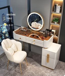 Nuova crema di luce Led specchio Vanity camera da letto mobili di lusso moderna toletta camera da letto Make Up toletta con specchio - Product Image 3