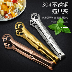 Pinzas de Acero Inoxidable 304 con Forma de Pata de Gato, Utensilios de Cocina, Pinzas Creativas para Tartas, Pinzas para Ensaladas, Pinzas para Barbacoa, Pinzas con Recubrimiento de Titanio, Pinzas para Hielo - Product Image 4