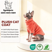 Vêtements pour chat Sphynx, pull en polaire à col roulé, tenue chaude d'hiver pour chat sans poils, plusieurs couleurs, vente en gros, vêtements pour animaux de compagnie Sphynx