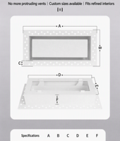 Grille de retour d'air CVC en acier moderne, personnalisable, pour installation encastrée mur/plafond dans cloison sèche, style victorien côtier