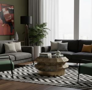 Mesa de Centro de Vidrio Templado Contemporánea, Mueble de Estilo Moderno para Sala de Estar, Apartamento, Vestíbulo de Hotel y Comercios - Product Image 3