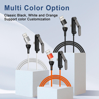 Câble de charge rapide multifonctionnel 2 en 1 60W Type C vers C/A avec support de téléphone réglable, synchronisation des données pour smartphone, tablette, ordinateur portable