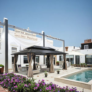 ศาลาอลูมิเนียมกลางแจ้งหลังคาสองชั้นพร้อมหลังคาแบบถาวรสำหรับสวนลานบ้านสนามหญ้างานปาร์ตี้เฟอร์นิเจอร์ในสวน - Product Image 4