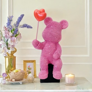 Nouvelle figurine en résine époxy en forme d'ours ballon, art populaire sculpté, pour salon, entrée, cave à vin, vacances - Product Image 1