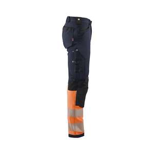 BLAKLADER-119316316428953C44 Pantalon extensible dans les 4 sens sans poches à clous Bleu marine/Orange HI-VIS WORKWEAR - Product Image 4