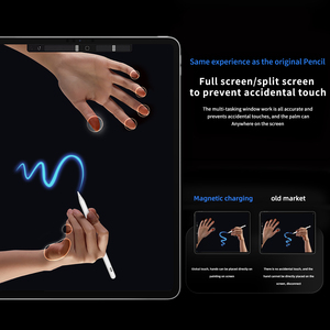 ปากกาสไตลัสสำหรับ iPad ไร้สาย ชาร์จผ่าน Type-C ตัวเครื่องอะลูมิเนียม หัวปากกาเปลี่ยนได้ แม่เหล็กดูดติด 2-in-1 รองรับการเขียนแบบเอียง ป้องกันการสัมผัสผิดพลาด - Product Image 5