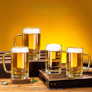 <span class=keywords><strong>Verre</strong></span> à bière pression de grande capacité au <span class=keywords><strong>design</strong></span> classique, tasse épaisse transparente, verres à Highball muraux, chopes à bière avec poignée, vente en gros - Product Image 1
