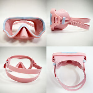 3 colori Standard OEM logo personalizzato colore materiale di alta qualità vetro temperato singola lente maschera subacquea per i bambini - Product Image 5