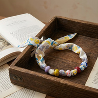 Collier Choker Bohème Coloré à Perles, Fait Main, en Tissu, pour Femme, Idéal pour les Vacances à la Plage, Bijou Ethnique – Vente Flash