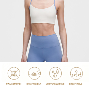 Soutien-gorge de sport léger et respirant pour femme, avec dos croisé, absorption de la transpiration, maintien élevé, logo frontal, idéal pour le yoga et le fitness - Product Image 3