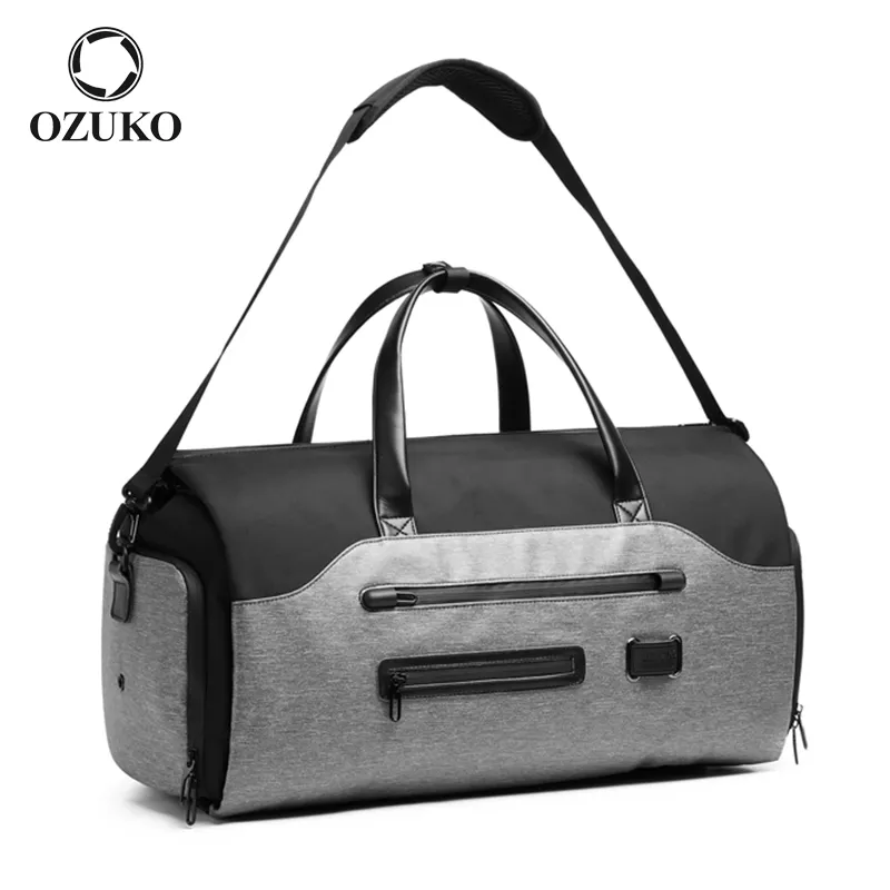 Ozuko bolsa de transporte para homens e mulheres, bolsa de viagem grande e confortável, saco de sapatos para o fim de semana, com saco para sapatos, de 9288