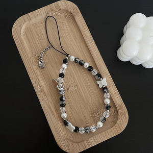 Чехол для мобильного телефона, ремешок, сумка-брелок, аксессуары для телефона, подвеска, Милая цепочка с бабочкой, вышитая бисером - Product Image 4