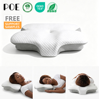 Oreiller cervical orthopédique en mousse à mémoire de forme avec logo personnalisé, soutien ergonomique du cou pour les dormeurs sur le côté et sur le dos, pour la maison et l'hôtel