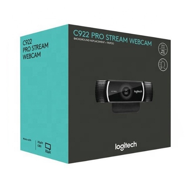 For Logitech HD C922Pro Webcam 1080P Full & 720P Built-In Microphone Video Call & Recording Camera for Office Meeting