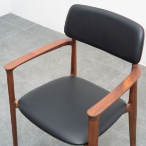 Luxury Ash Wood <b>Armchair</b> Upholstered <b>Dining</b> Chair with Comfortable Seat and Armrests Contemporary Furniture for Home PISANO - Product Image 1