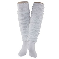 Chaussettes longues en tricot pour femmes japonaises, style Heaven Eatra, blanches, amples, effet froissé, chaussettes bouffantes pour femmes