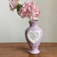 Vase en céramique en forme de cœur de style rétro français, décoration ornementale