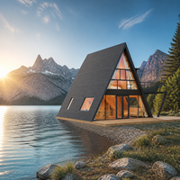 Chalet de ski alpin haut de gamme, projet d'hébergement de luxe préfabriqué modulaire S990 Pro A Frame House