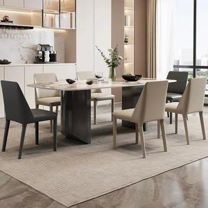 Table à manger ovale italienne moderne avec ardoise de luxe Table à manger en marbre travertin d'usine haut de gamme - Product Image 3