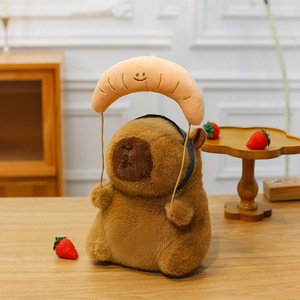 Nouveau style transfrontalier Peluche Capybara <span class=keywords><strong>de</strong></span> 8 pouces en tissu polyester-coton, rembourrée en coton PP, pour machine à griffes et événements annuels - Product Image 2