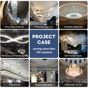 Đèn chùm pha lê hiện đại lớn, sang trọng, kiểu dáng cầu thang, dùng cho sảnh khách sạn, đèn LED lớn - Product Image 4