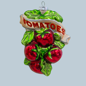 Ornements en verre faits à la main en gros, floqués et pailletés, colorés, en forme de légumes (Poivre, <span class=keywords><strong>Piment</strong></span>, Ail, Pomme de terre, Tomate) - Product Image 2