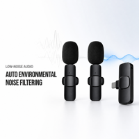 Microphone Lavalier Condensateur Sans Fil Portable Mini avec Réduction de Bruit Plug & Play pour iPhone/Android Diffusion en Direct et Jeux