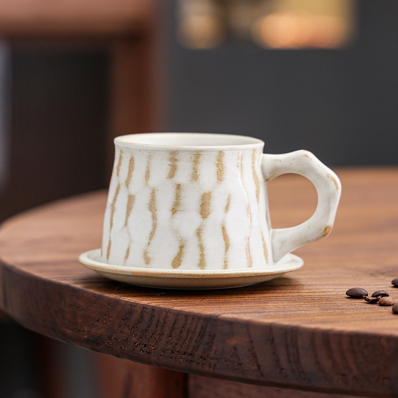 Ensemble tasse à café et soucoupe Cutter Grain, blanc
