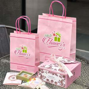Hot Selling Custom Logo Printing Recyclable Gift Printed Pink Shopping <b>Paper</b> Bag with Twisted Handles Packaging <b>Paper</b> Bags - Product Image 5