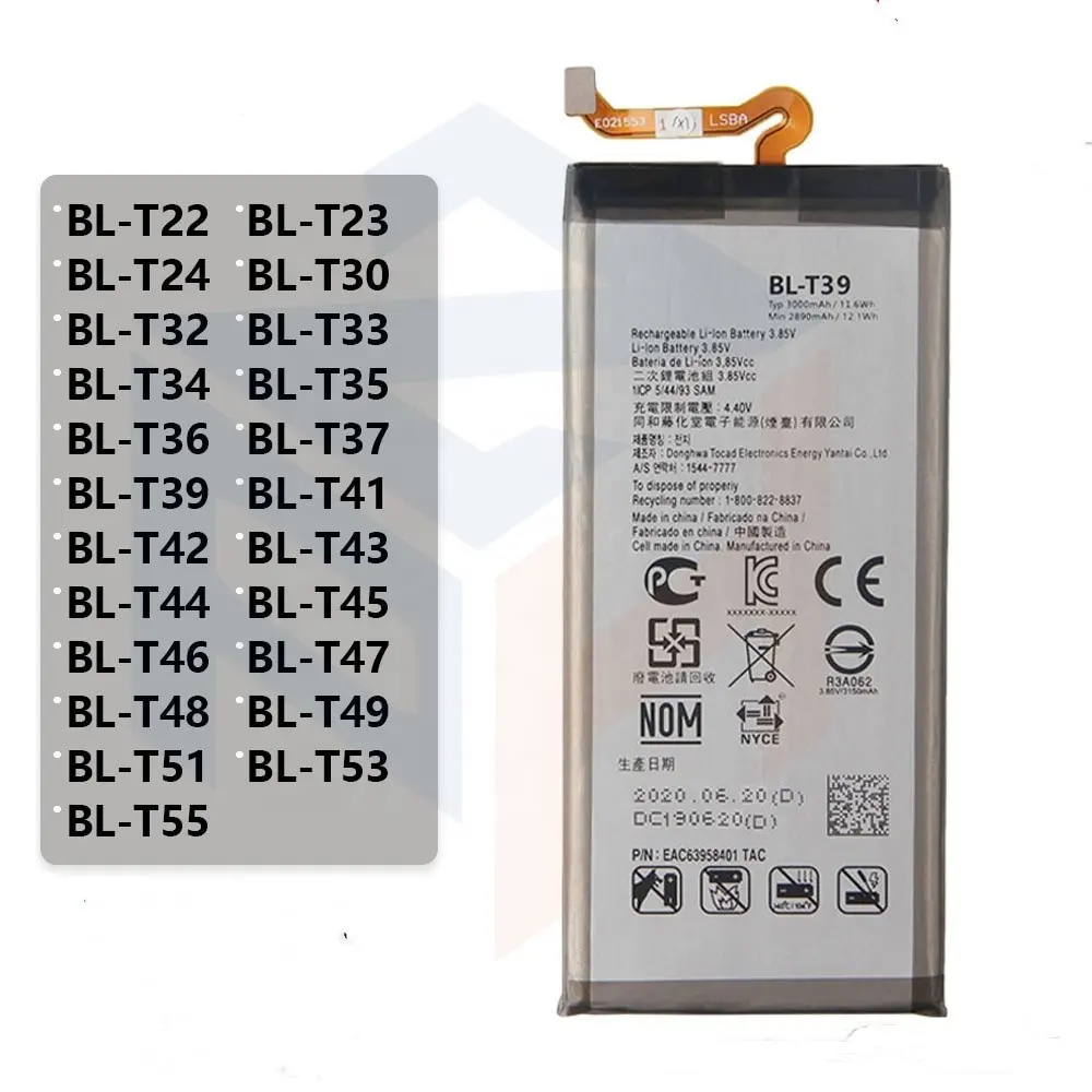 Bateria original do telefone de substituição para LG BL T22 T23 T24 T30 T32 T34 T36 T37 T39 T41 T42 T43 T44 T46 T48 T49 T51 T55